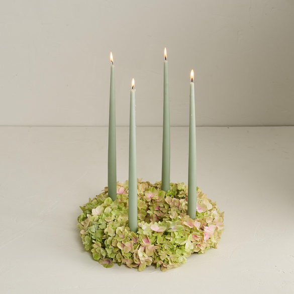 Den elegante adventskrans med hortensia